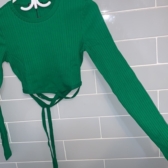 NWT Zara Lace Up Crop Top - Picture 8 of 16